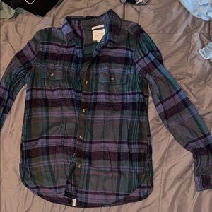 Plaid Button-Up Shirt